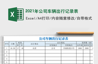 2021年公司車輛出行記錄表