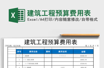建筑工程預算費用表