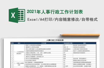 2021年人事行政工作計(jì)劃表