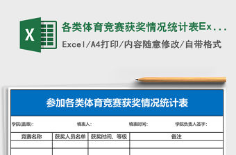 各類體育競賽獲獎情況統計表Excel表格