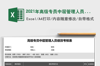 2021年高級專員中層管理人員績效考核表