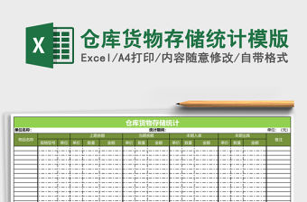 倉庫貨物存儲統計模版