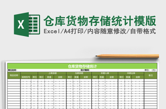 倉庫貨物存儲統(tǒng)計模版