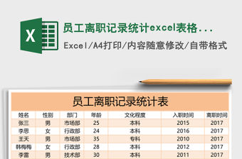 員工離職記錄統計excel表格模板