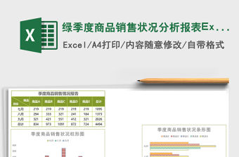 綠季度商品銷售狀況分析報(bào)表Excel模板