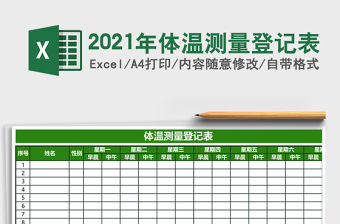 2021年體溫測量登記表