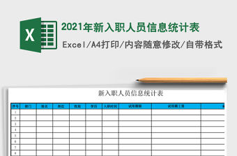 2021年新入職人員信息統計表