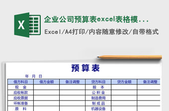 企業(yè)公司預(yù)算表excel表格模板