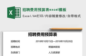 招聘費用預算表excel模板