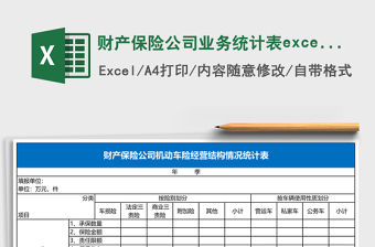 財產保險公司業務統計表excel模板