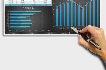 全年12月各月份數據占比分析表Excel模板表格