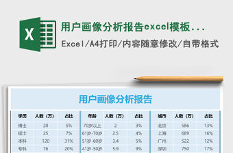 用戶畫像分析報告excel模板表格