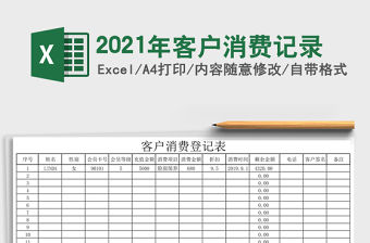 2021年客戶消費(fèi)記錄