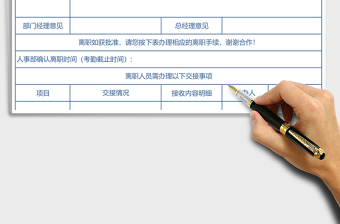 2021年人力資源離職申請表