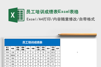 員工培訓(xùn)成績表Excel表格