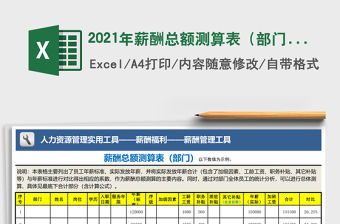 2021年薪酬總額測算表（部門）