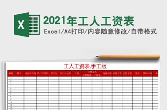 2021年工人工資表