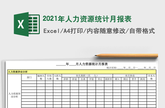 2021年人力資源統(tǒng)計(jì)月報(bào)表
