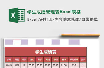 學生成績管理表Excel表格