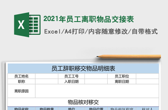 2021年員工離職物品交接表