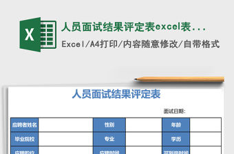 人員面試結果評定表excel表格模板