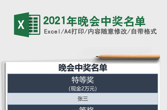 2021年晚會(huì)中獎(jiǎng)名單