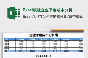 Excel模板企業(yè)季度成本分析表