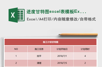 進度甘特圖excel表模板Excel表格模板