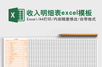 收入明細(xì)表excel模板