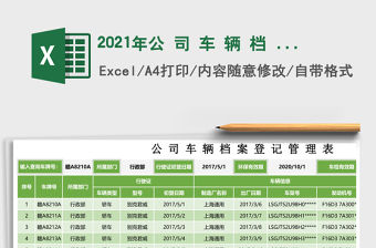 2021年公 司 車 輛 檔 案 登 記 管 理