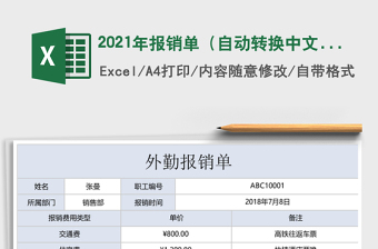 2021年報銷單（自動轉(zhuǎn)換中文大寫）