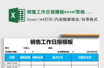 銷(xiāo)售工作日?qǐng)?bào)模板e(cuò)xcel表格模板