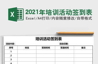 2021年培訓活動簽到表