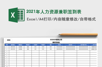 2021年人力資源兼職簽到表