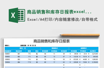商品銷售和庫存日報表excel表格模板