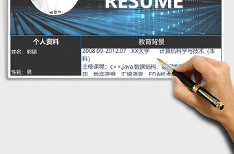 黑色炫彩電商行業(yè)Excel簡歷表格模版