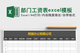 部門工資表excel模板