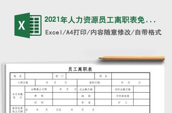 2021年人力資源員工離職表免費下載