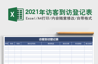 2021年訪客到訪登記表