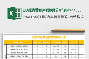 店鋪消費結(jié)構(gòu)數(shù)據(jù)分析表excel表格模板