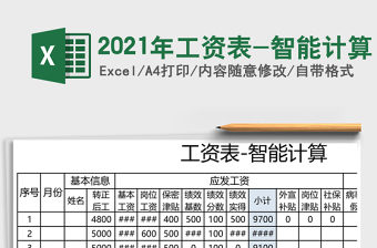 2021年工資表-智能計算