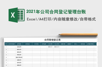 2021年公司合同登記管理臺賬
