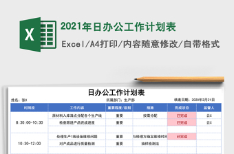 2021年日辦公工作計(jì)劃表