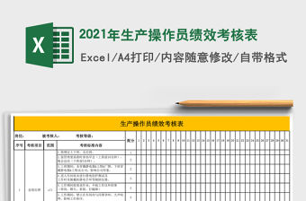 2021年生產操作員績效考核表