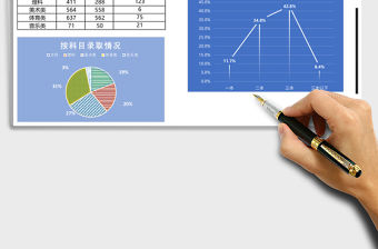 藍色學校學生高考情況分析表Excel模板