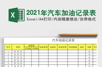 2021年汽車加油記錄表