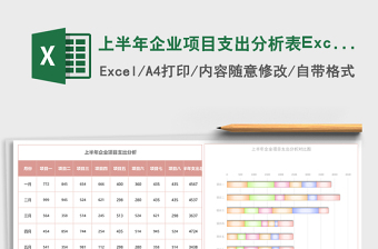 上半年企業(yè)項目支出分析表Excel模板