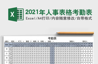 2021年人事表格考勤表