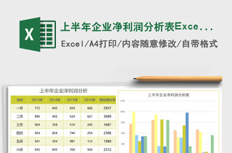 上半年企業(yè)凈利潤分析表Excel模板