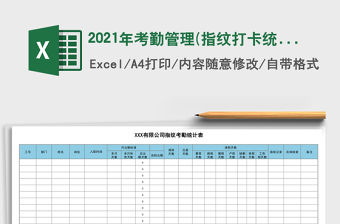 2021年考勤管理(指紋打卡統計)